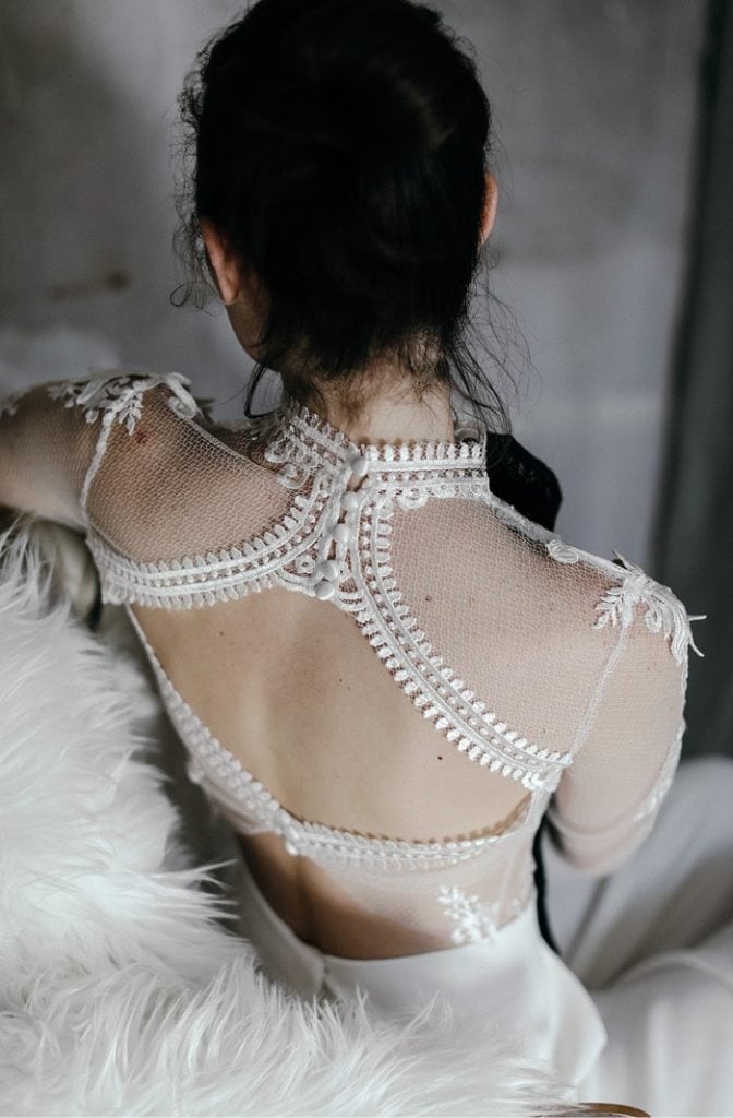 Sant Elia Lace Bridal Styling Back of Dress